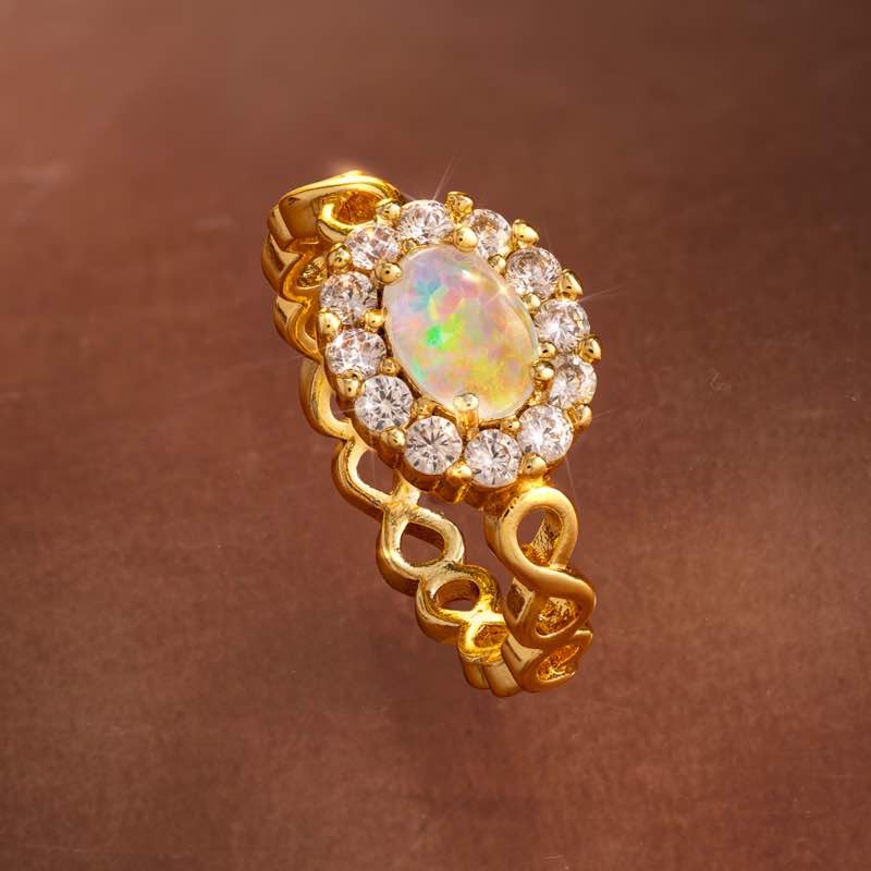 Opal Infinity Ring